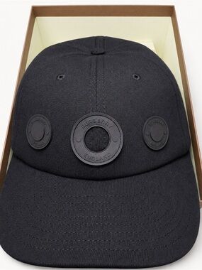 Burberry Black Rubber Patch Baseball Cap